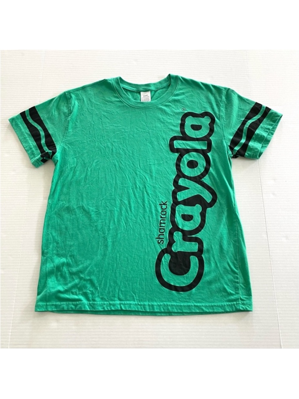 Crayola Shamrock T-Shirt Green Crayon Halloween costume Women's Size M Like NEW